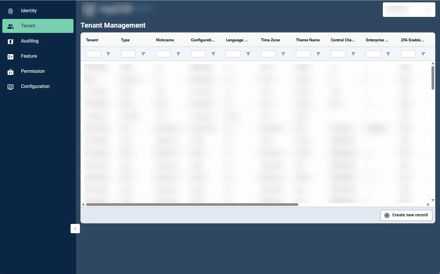 Admin Portal: a multi-tenant identity portal — user, role, permission, feature and audit-log management (2 of 7).