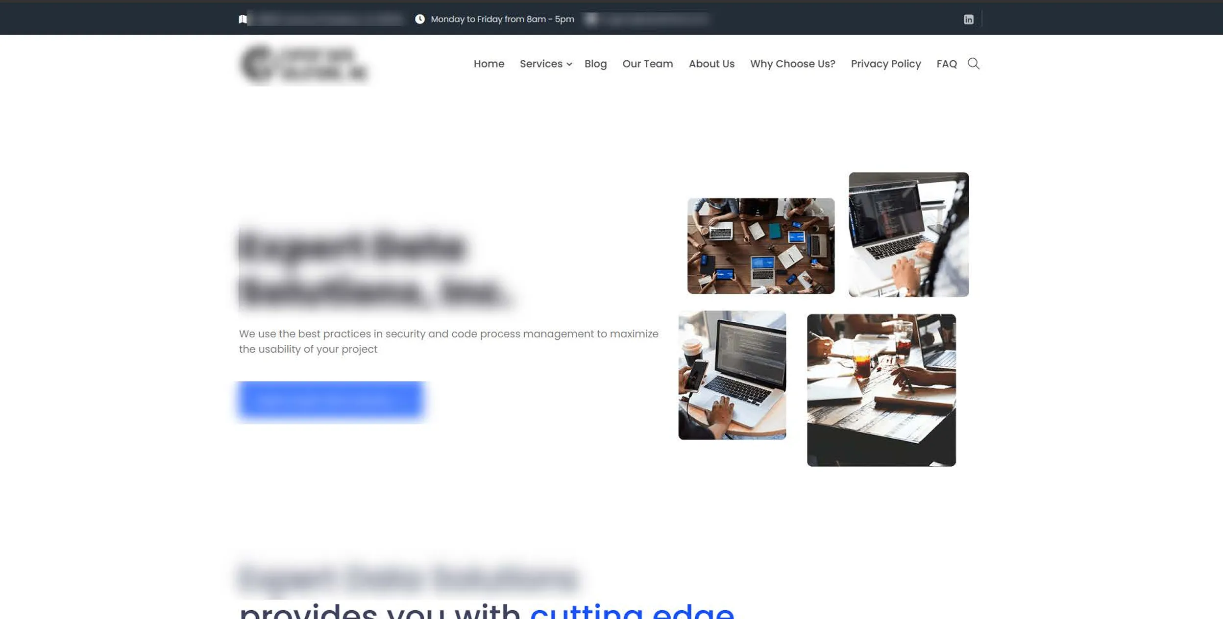Software Agency Site: a software agency marketing site — services, team, blog and FAQ pages (1 of 12).