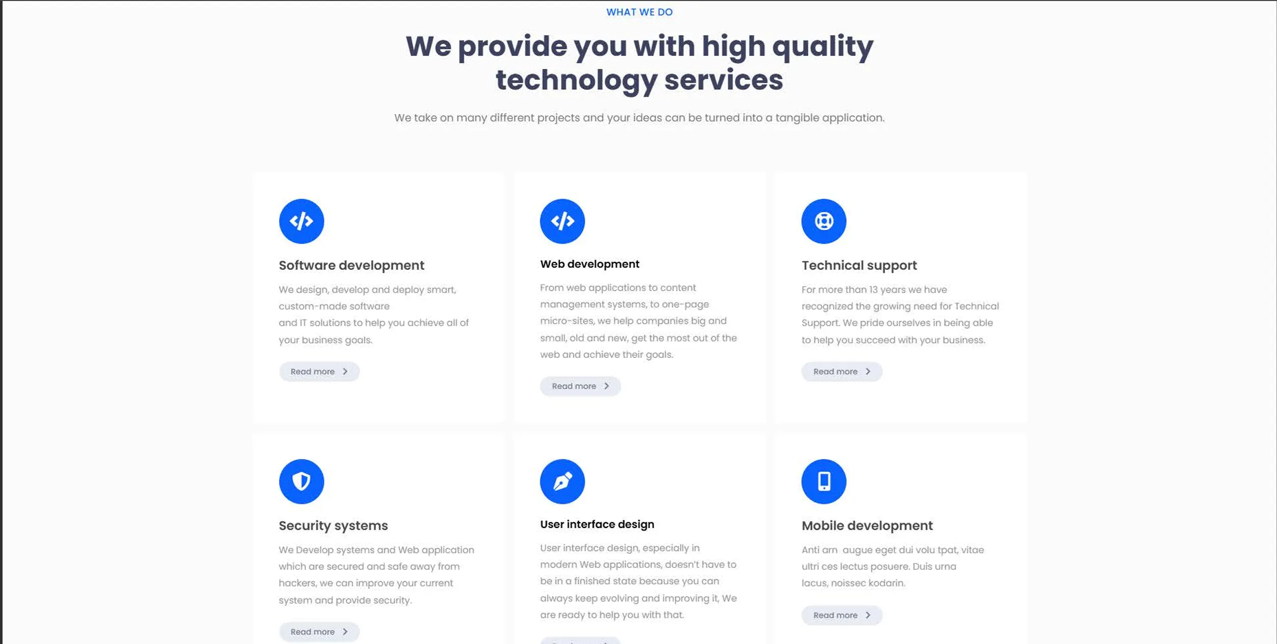 Software Agency Site: a software agency marketing site — services, team, blog and FAQ pages (5 of 12).